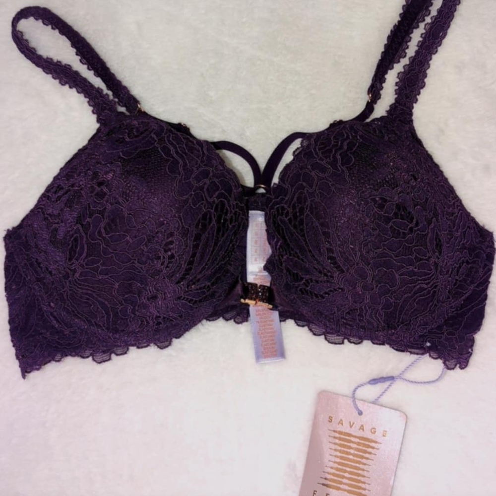 New! Fenty Savage Romantic Corded Lace Front Closure Bra